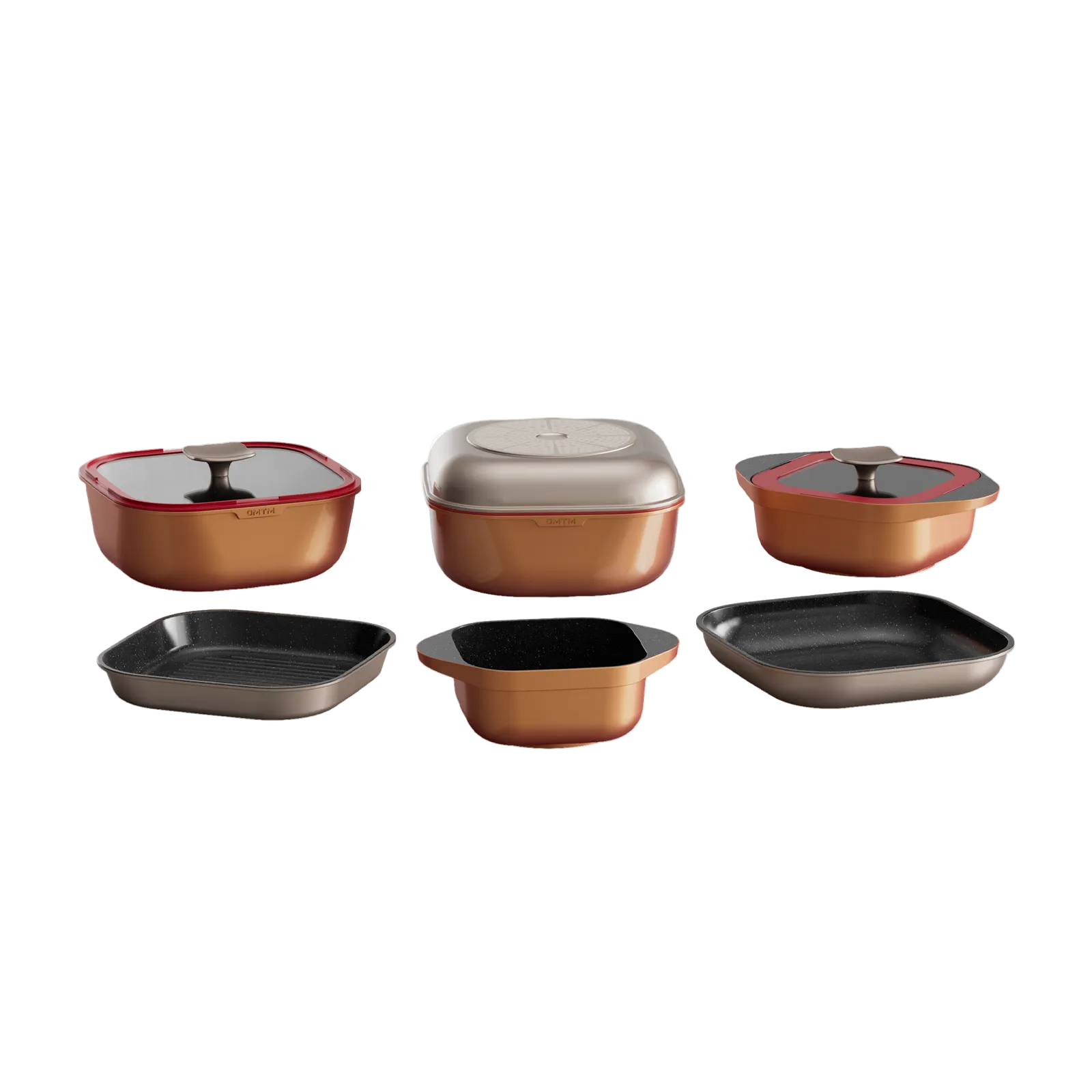 OMTM 12Pcs Stackable Cube - Champagne Gold Cookware Sets